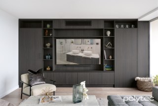 polytec STUDY & ENTERTAINMENT - Media unit in Sussex,  with Bottega Oak Woodmatt.