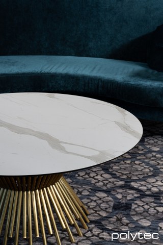 polytec COMPACT LAMINATE - Coffee table in Calacutta D'oro Smooth.