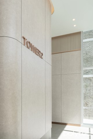 polytec COMMERCIAL & ARCHITECTURAL - Wall lining and curves in Corsica Matt.