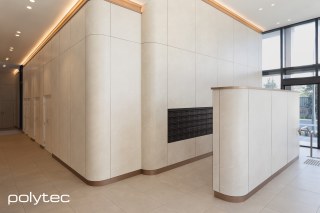 polytec COMMERCIAL & ARCHITECTURAL - Wall linings in Alicante Stone Smooth.