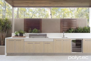 Polytec - ALFRESCO doors with Coastal Oak Woodmatt.