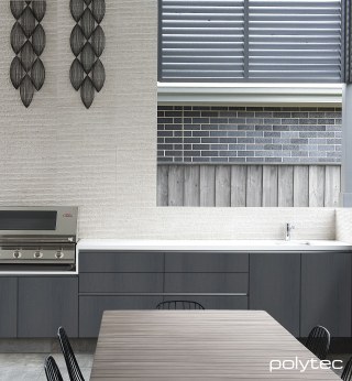 polytec ALFRESCO - Doors in Empire Oak Woodmatt,  with 2mm/55mm Black Anodised ALFRESCO Profile.