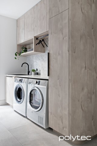 polytec LAUNDRY - Laundry in Angora Oak Woodmatt.