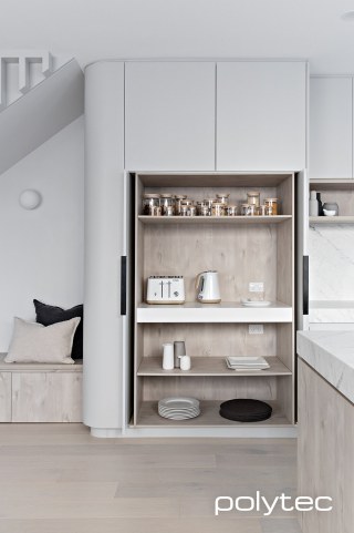 polytec KITCHEN - Pantry in Angora Oak Woodmatt.