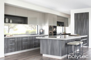 polytec RAVINE - Doors and panels in Char Oak Ravine,  and Amaro Matt.