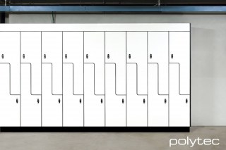 polytec COMMERCIAL & ARCHITECTURAL - COMPACT laminate locker doors in Polar White Matt.