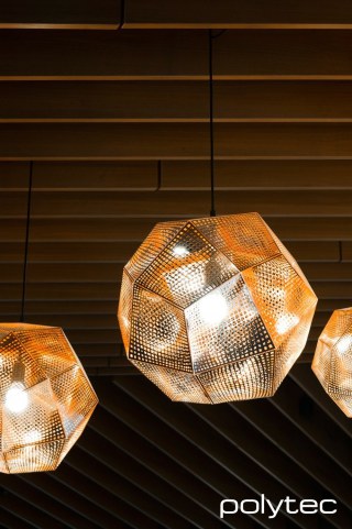 polytec COMMERCIAL & ARCHITECTURAL - Melamine ceiling panels in European Walnut Matt.