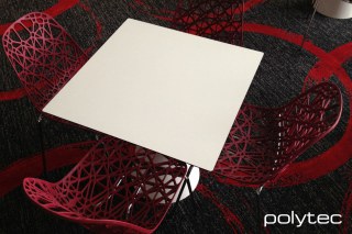 Polytec - COMPACT laminate table top in Polar White Matt.