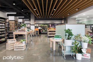polytec COMMERCIAL & ARCHITECTURAL - Melamine and Laminate retail joinery in Natural Oak Ravine.