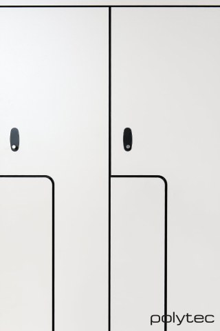 polytec COMPACT LAMINATE - Locker doors in Polar White Matt.