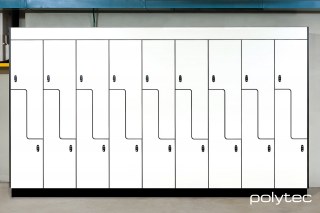 polytec COMPACT LAMINATE - Locker doors in Polar White Matt.