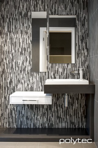polytec BATHROOM - Laminate vanity in Truffle Lini Matt.