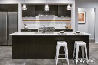 Polytec - Melamine doors and bar panel in Black Wenge Matt.