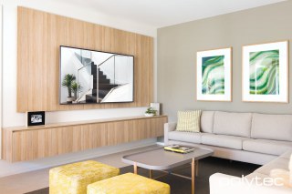 Polytec - MELAMINE doors in Natural Oak Matt, LEGATO doors in Crisp White Legato.