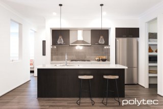 polytec MELAMINE - Doors and panels in Black Wenge Ravine.