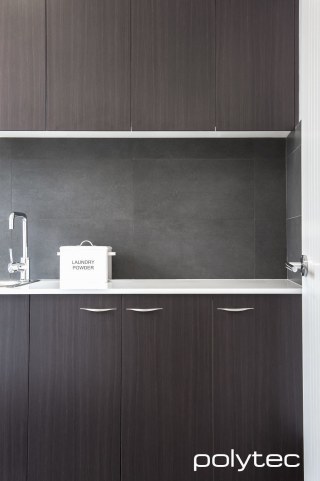 polytec LAUNDRY - Melamine doors in Shannon Oak Matt.
