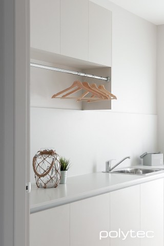 polytec LAUNDRY - Melamine doors in Classic White Sheen.
