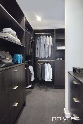 polytec WARDROBE - Melamine wardrobe joinery in Black Wenge Matt.