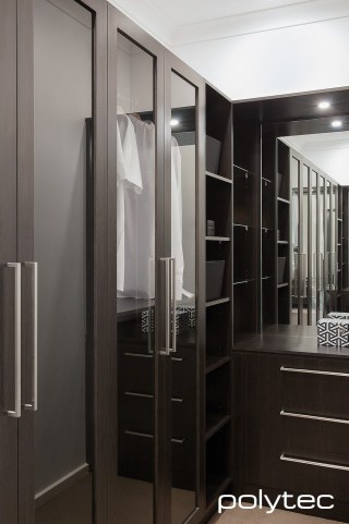 polytec WARDROBE - Melamine wardrobe joinery in Black Wenge Matt.