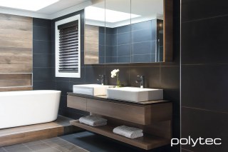 polytec BATHROOM - Bathroom vanity in Sepia Oak Ravine.