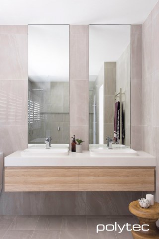 polytec BATHROOM - Bathroom vanity in Natural Oak Ravine.