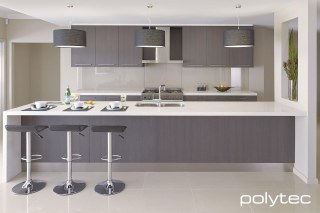 polytec KITCHEN - Thermolaminated Manchester doors in Grey Oak Natura, Door and panels style in Manchester.