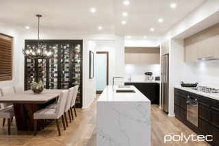 polytec KITCHEN - THERMOLAMINATED Griege Matt doors in Guilford, THERMOLAMINATED Black Natura doors in Cammeray.