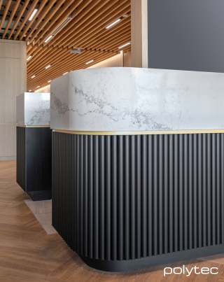 polytec COMMERCIAL & ARCHITECTURAL - Steccawood in 31mm x 62mm Half Round profile in Black Woodmatt.