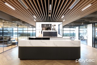 polytec COMMERCIAL & ARCHITECTURAL - Steccawood in 31mm x 62mm Half Round profile in Black Woodmatt.