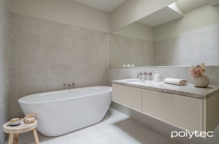 polytec BATHROOM - Vanity in Sussex,  with Greige Smooth.