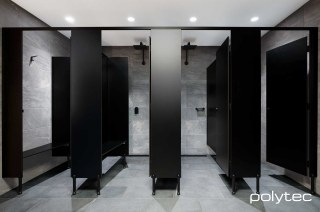 polytec COMPACT LAMINATE - Partitions and seating in Black Matt.