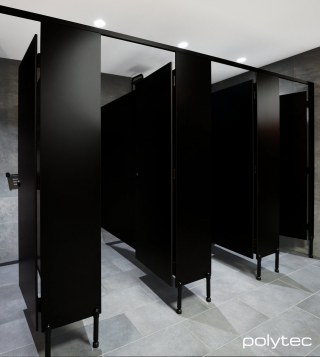 polytec COMPACT LAMINATE - Partitions in Black Matt.