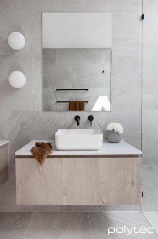 polytec BATHROOM - Vanity in Angora Oak Woodmatt.