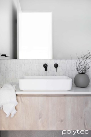 polytec BATHROOM - Vanity in Angora Oak Woodmatt.